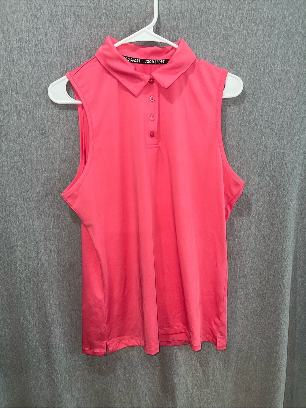 Izod Pink Sleeveless Polo Tank Top